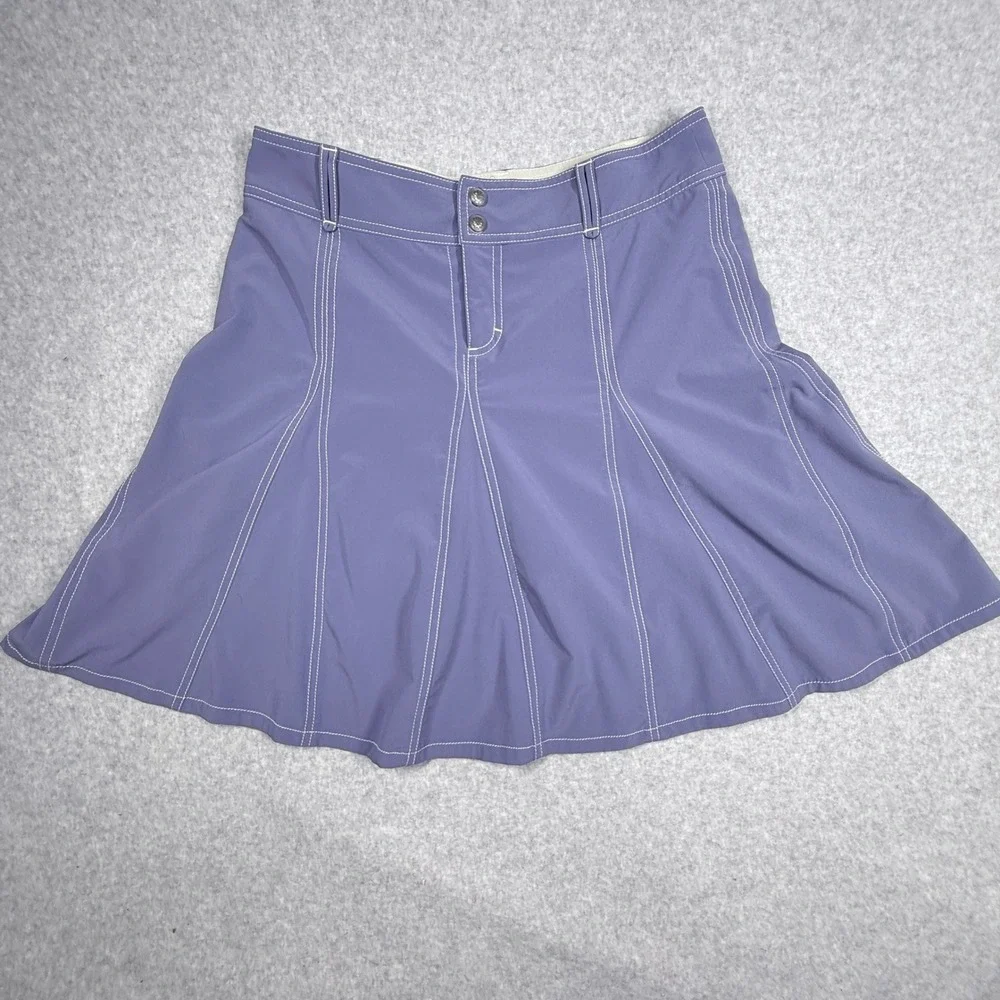 Athleta Skort Women 8 Purple Excellent Pleated Activewear Contrast Stitching - Picture 4 of 12